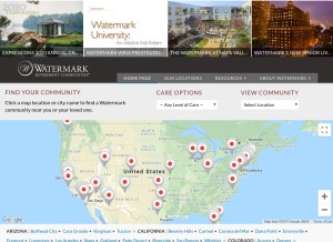 How watermarkcommunities.com looks like on a tablet such as an iPad.