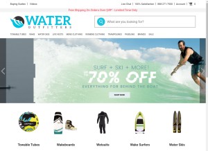 How wateroutfitters.com looks like on a tablet such as an iPad.