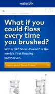 How waterpik.com looks like on a mobile device such as an iPhone.