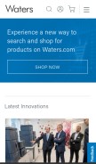How waters.com looks like on a mobile device such as an iPhone.