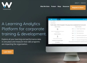 How watershedlrs.com looks like on a tablet such as an iPad.
