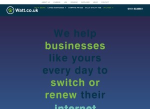 How watt.co.uk looks like on a tablet such as an iPad.