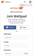 How wattpad.com looks like on a mobile device such as an iPhone.