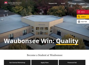 How waubonsee.edu looks like on a tablet such as an iPad.