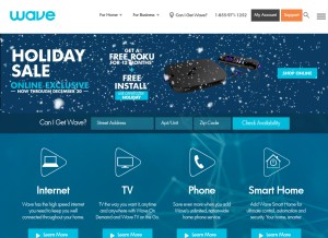 How wavebroadband.com looks like on a tablet such as an iPad.