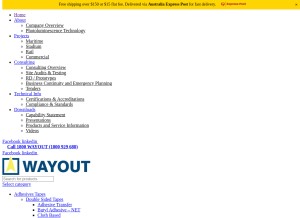 How wayout.com.au looks like on a tablet such as an iPad.