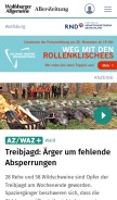 How waz-online.de looks like on a mobile device such as an iPhone.