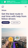 How waze.com looks like on a mobile device such as an iPhone.