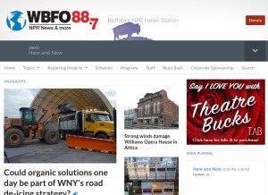 How wbfo.org looks like on a tablet such as an iPad.