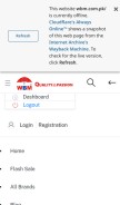 How wbm.com.pk looks like on a mobile device such as an iPhone.