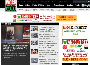 How wccbcharlotte.com looks like on a tablet such as an iPad.