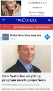 How wcfcourier.com looks like on a mobile device such as an iPhone.