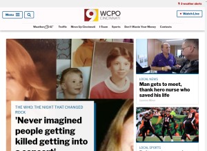 How wcpo.com looks like on a tablet such as an iPad.