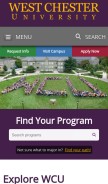 How wcupa.edu looks like on a mobile device such as an iPhone.