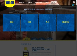 How wd40.com looks like on a tablet such as an iPad.