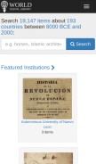 How wdl.org looks like on a mobile device such as an iPhone.