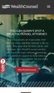 How wealthcounsel.com looks like on a mobile device such as an iPhone.