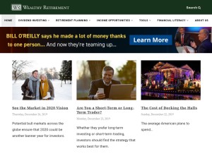 How wealthyretirement.com looks like on a tablet such as an iPad.