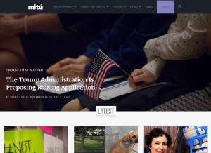 How wearemitu.com looks like on a tablet such as an iPad.
