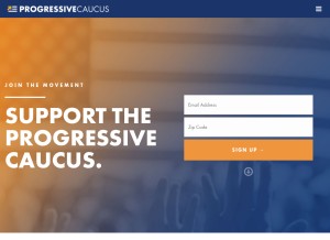 How weareprogressives.org looks like on a tablet such as an iPad.