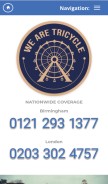 How wearetricycle.co.uk looks like on a mobile device such as an iPhone.