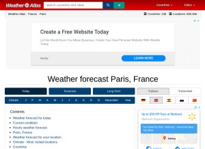 How weather-atlas.com looks like on a tablet such as an iPad.