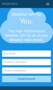 How weatherbit.io looks like on a mobile device such as an iPhone.