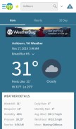 How weatherbug.com looks like on a mobile device such as an iPhone.