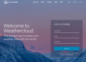How weathercloud.net looks like on a tablet such as an iPad.