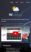 How weatherextension.com looks like on a mobile device such as an iPhone.