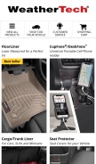 How weathertech.com looks like on a mobile device such as an iPhone.