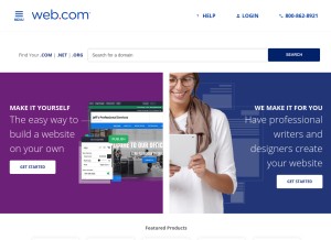 How web.com looks like on a tablet such as an iPad.
