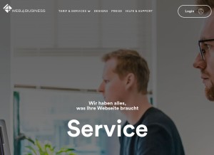 How web4business.de looks like on a tablet such as an iPad.