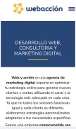 How webaccion.com looks like on a mobile device such as an iPhone.