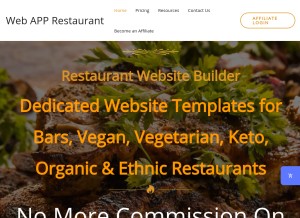 How webapprestaurant.com looks like on a tablet such as an iPad.