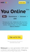 How webasyst.com looks like on a mobile device such as an iPhone.