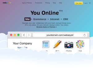 How webasyst.com looks like on a tablet such as an iPad.