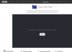 How webcamera.io looks like on a tablet such as an iPad.