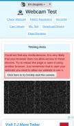 How webcamtests.com looks like on a mobile device such as an iPhone.