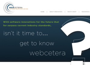 How webcetera.com looks like on a tablet such as an iPad.