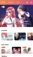 How webcomicsapp.com looks like on a mobile device such as an iPhone.