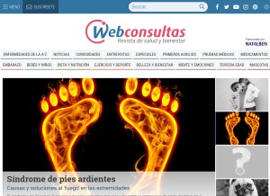 How webconsultas.com looks like on a tablet such as an iPad.