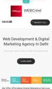 How webcrewl.com looks like on a mobile device such as an iPhone.