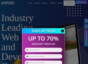 How webdesignfortunes.com looks like on a tablet such as an iPad.