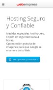 How webempresa.com looks like on a mobile device such as an iPhone.