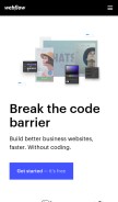 How webflow.com looks like on a mobile device such as an iPhone.