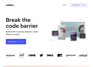 How webflow.com looks like on a tablet such as an iPad.