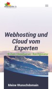How webhoster.ag looks like on a mobile device such as an iPhone.