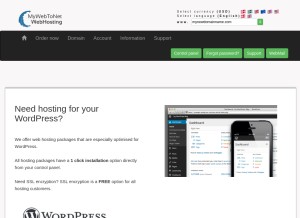 How webhosting.dk looks like on a tablet such as an iPad.