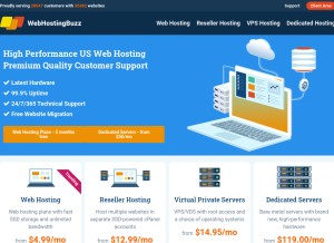 How webhostingbuzz.com looks like on a tablet such as an iPad.
